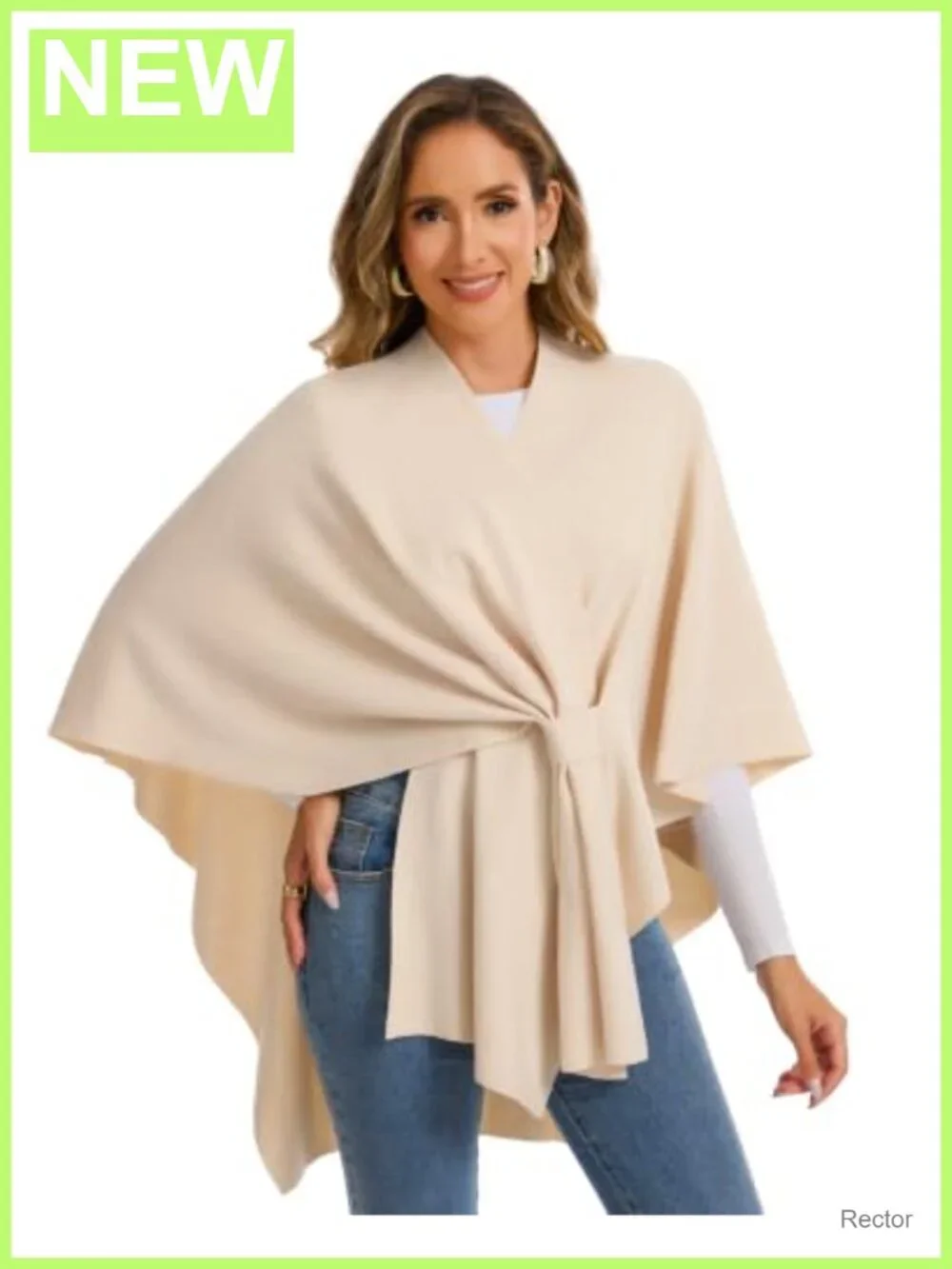 Women's Knit Shawl Wrap Cashmere Blend Poncho Cape Scarf Top